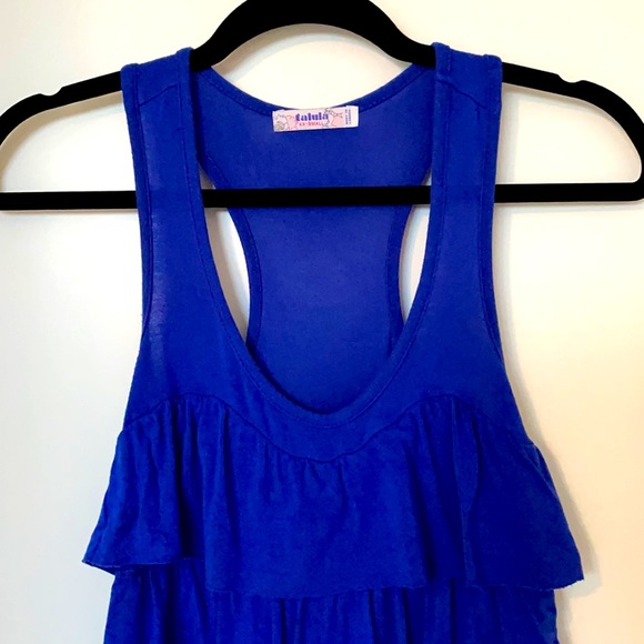 Talula Royal Blue Ruffle Tank - Picture 2 of 8